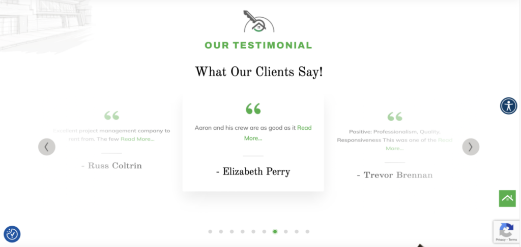 True Rent Property Mangement Testimonials Design