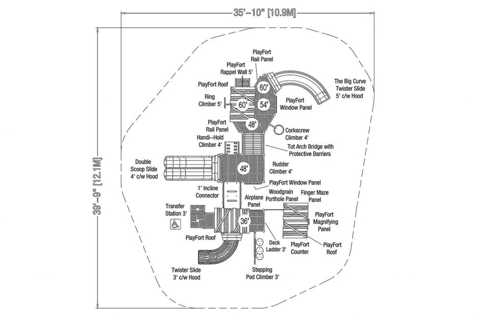 California Playgrounds specific playground layout for H4298R0