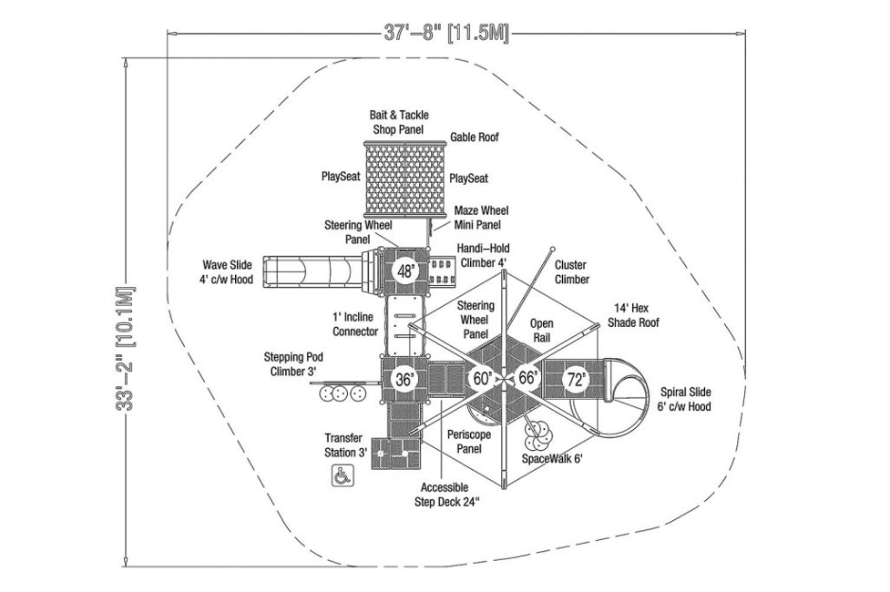 California Playgrounds specific playground layout for H4456R0