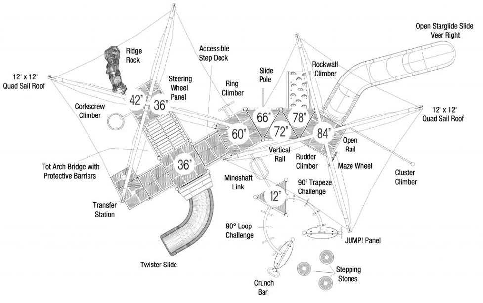 California Playgrounds specific playground layout for H5312R0