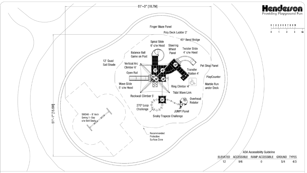 California Playgrounds specific playground layout for H4758